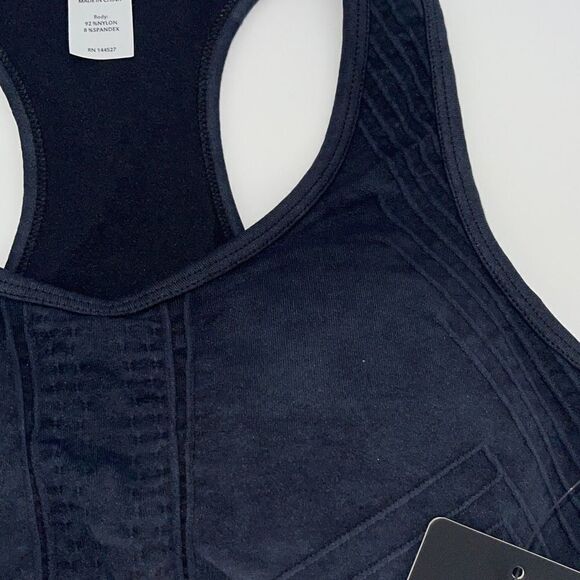 90 Degree Reflex Womens Sports Bra Full Support Racerback Stretch‎ Black Small - Picture 2 of 5